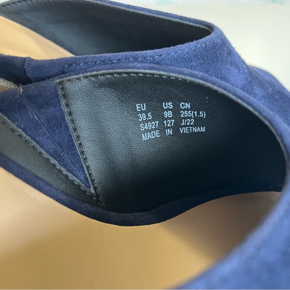 Stuart Weitzman Navy Wedge Sandals - Picture 8 of 8